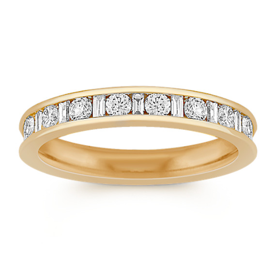 Baguette and Round Diamond Wedding Band Baguette and Round Diamond Wedding Band
