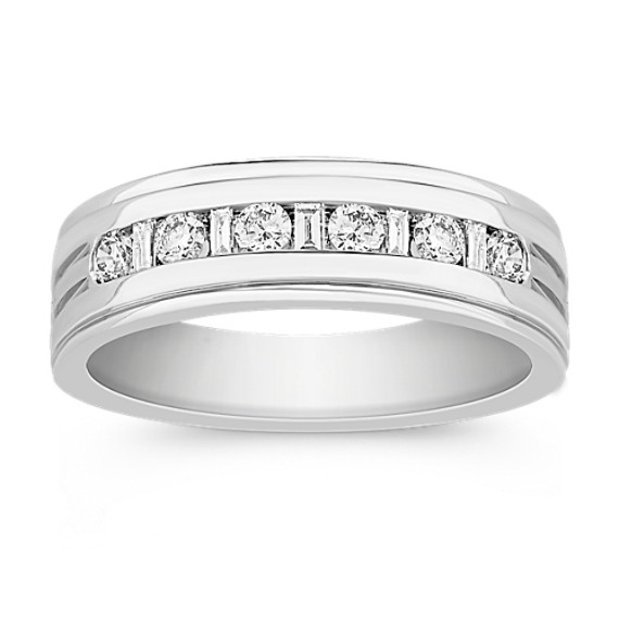 Baguette and Round Diamond Wedding Band Baguette and Round Diamond Wedding Band