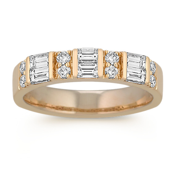 Baguette and Round Diamond Wedding Band Baguette and Round Diamond Wedding Band