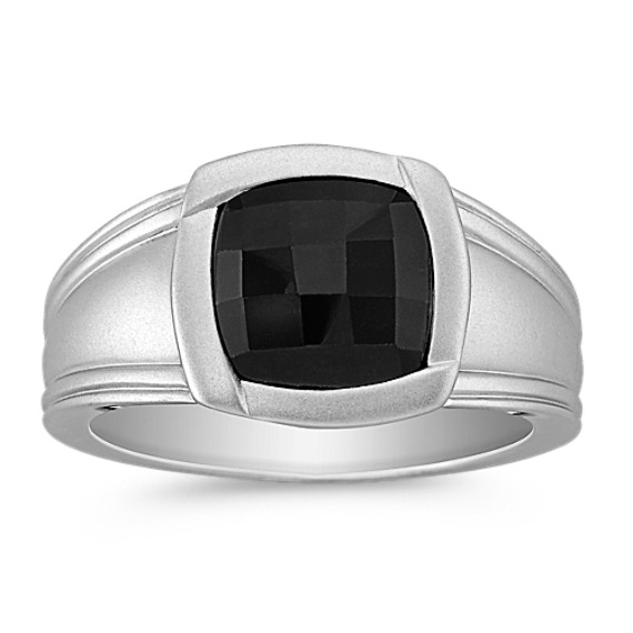 Bezel-Set Cushion Cut Black Sapphire Ring Bezel-Set Cushion Cut Black Sapphire Ring