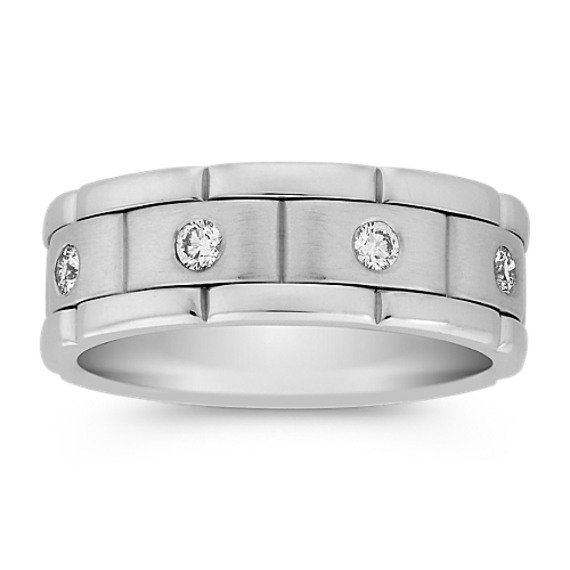 Bezel Set Round Diamond Linked Ring (8mm) Bezel Set Round Diamond Linked Ring (8mm)