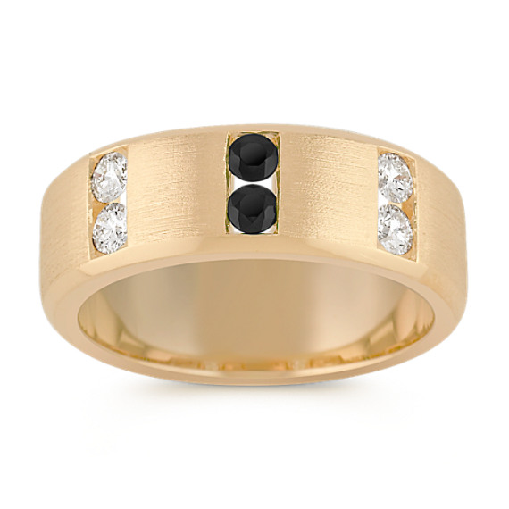 Black Sapphire and Diamond Ring with Channel-Setting (8mm) Black Sapphire and Diamond Ring with Channel-Setting (8mm)