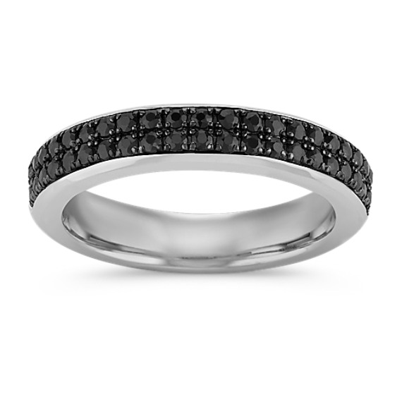 Black Sapphire Wedding Band in 14k White Gold Black Sapphire Wedding Band in 14k White Gold