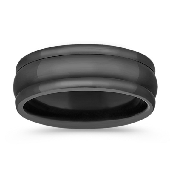 Black Titanium Comfort Fit Ring (7.5mm) Black Titanium Comfort Fit Ring (7.5mm)