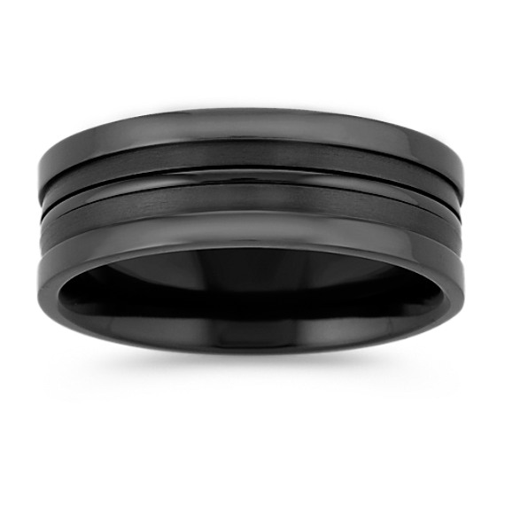 Black Titanium Double Lined Comfort Fit Ring (8mm) Black Titanium Double Lined Comfort Fit Ring (8mm)
