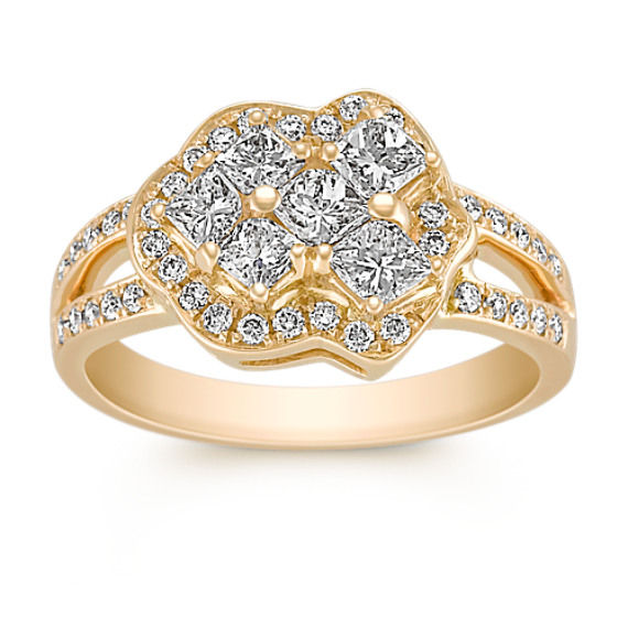 Calla Cut and Round Diamond Ring Calla Cut and Round Diamond Ring