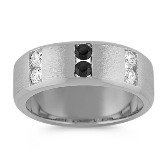 Channel-Set Black Sapphire and Diamond Ring (8mm) Channel-Set Black Sapphire and Diamond Ring (8mm)