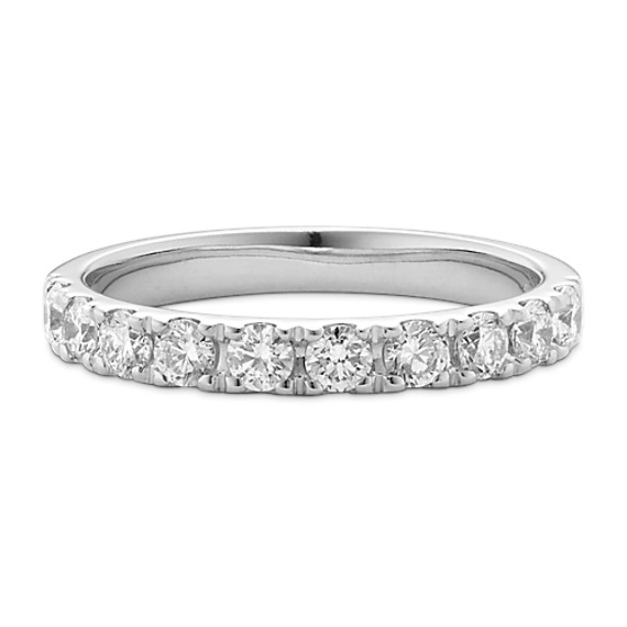 Pave set diamond wedding ring