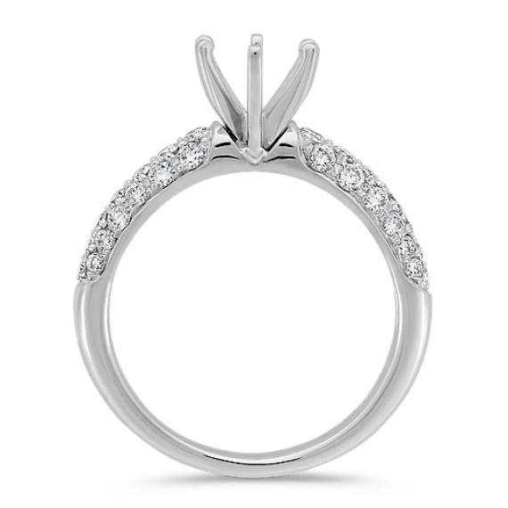Classic Pavé-Set Round Diamond Engagement Ring (Unmounted) Classic Pavé-Set Round Diamond Engagement Ring (Unmounted)