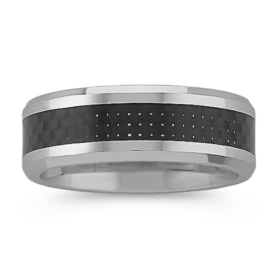 Cobalt and Carbon Fiber Comfort Fit Ring (8mm) Cobalt and Carbon Fiber Comfort Fit Ring (8mm)