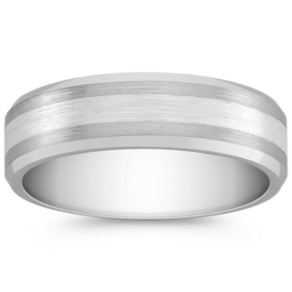 Cobalt and Sterling Silver Comfort Fit Ring (7mm) Cobalt and Sterling Silver Comfort Fit Ring (7mm)