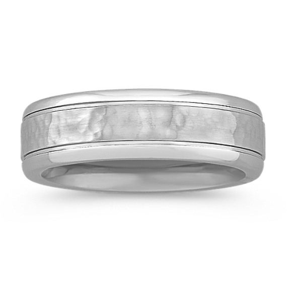 Cobalt Ring with Hammered Finish (7mm) Cobalt Ring with Hammered Finish (7mm)