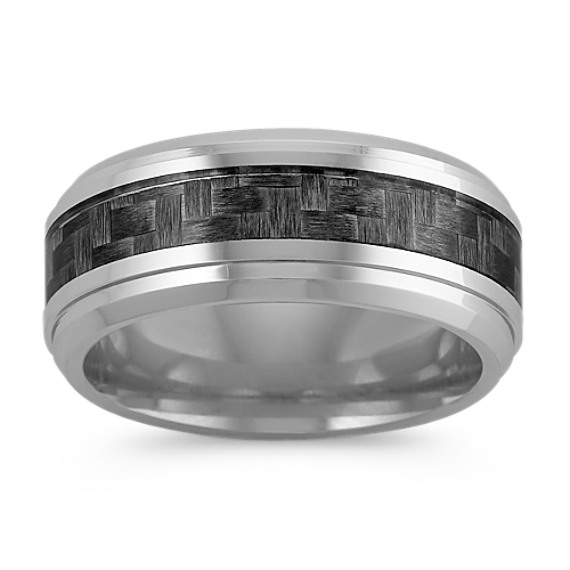 Comfort Fit Cobalt Ring with Carbon Fiber Accents (9mm) Comfort Fit Cobalt Ring with Carbon Fiber Accents (9mm)