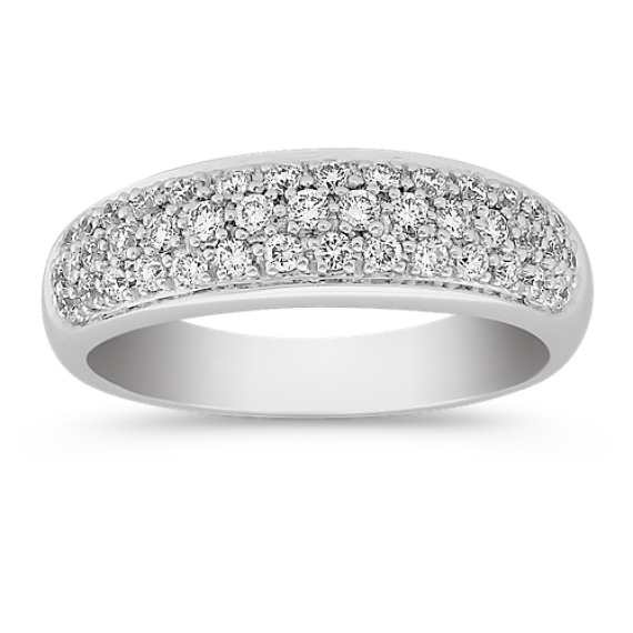Contemporary Diamond Anniversary Band with Pavé Setting Contemporary Diamond Anniversary Band with Pavé Setting