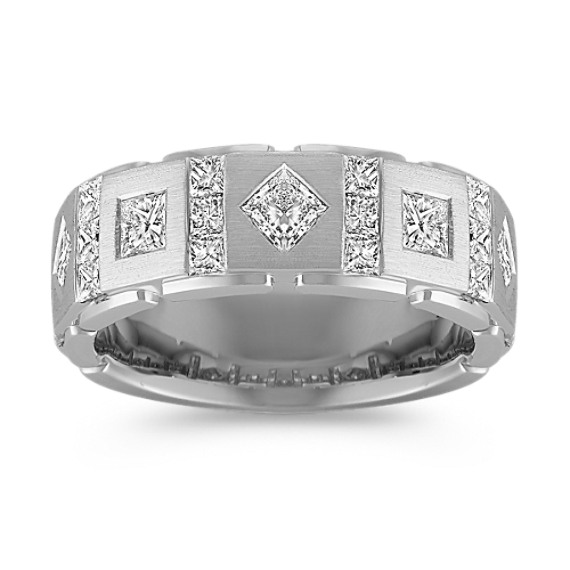 Contemporary Princess Cut Diamond Ring with Channel-Setting (7.5mm) Contemporary Princess Cut Diamond Ring with Channel-Setting (7.5mm)