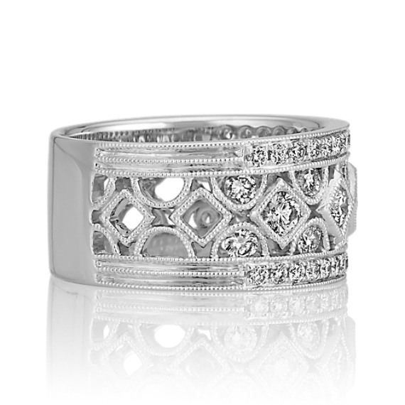 Contemporary Round Diamond Band with Milgrain at Shane Co.
