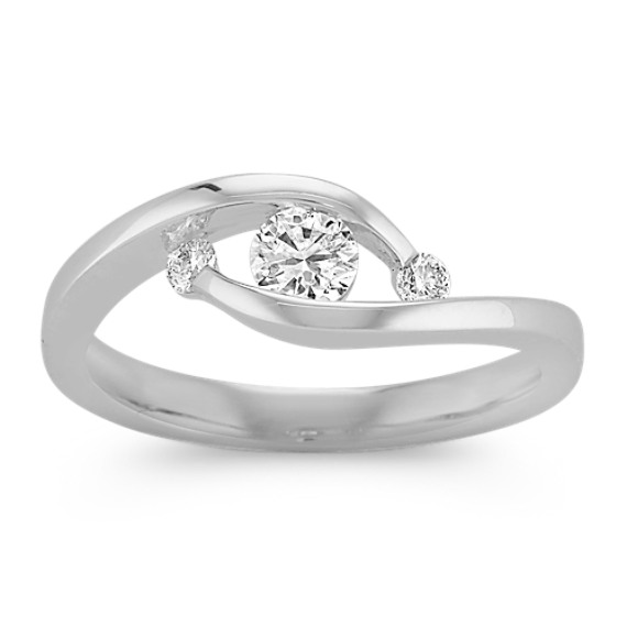 Contemporary Round Diamond Three Stone Ring Contemporary Round Diamond Three Stone Ring