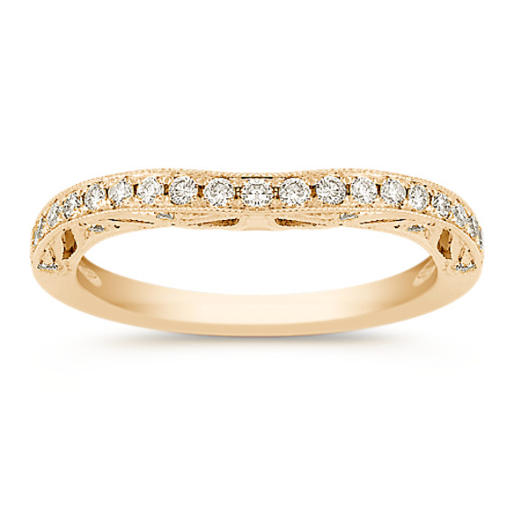 Contour Diamond Wedding Band in 14k Yellow Gold Contour Diamond Wedding Band in 14k Yellow Gold