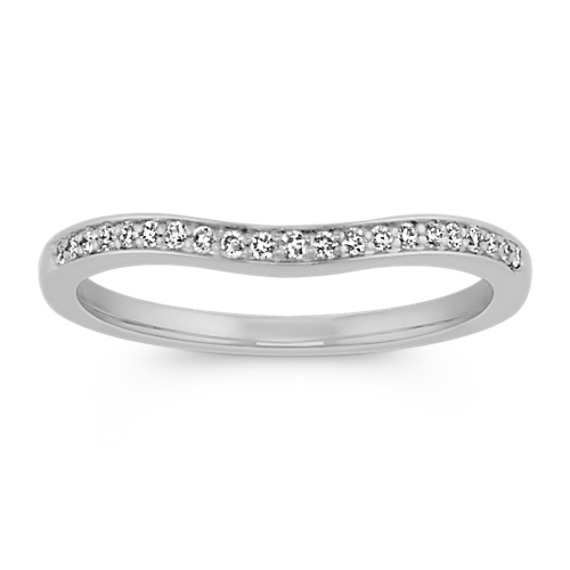 Contour Diamond Wedding Band with Pavé Setting Contour Diamond Wedding Band with Pavé Setting