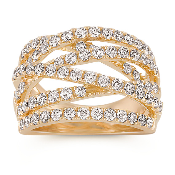 Crisscross Diamond Ring with Pavé Setting Crisscross Diamond Ring with Pavé Setting