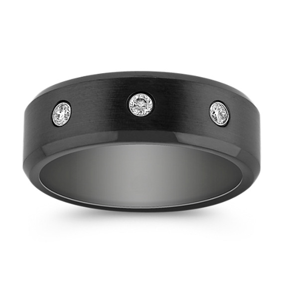 Diamond and Black Cobalt Ring (8mm) Diamond and Black Cobalt Ring (8mm)