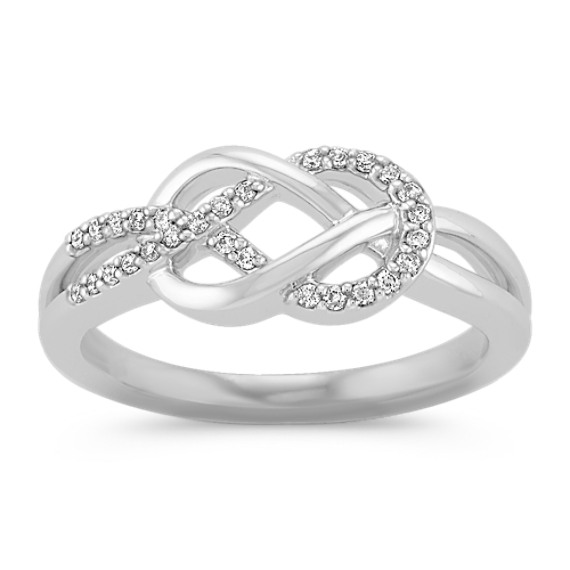 Diamond and Sterling Silver Knot Ring Diamond and Sterling Silver Knot Ring