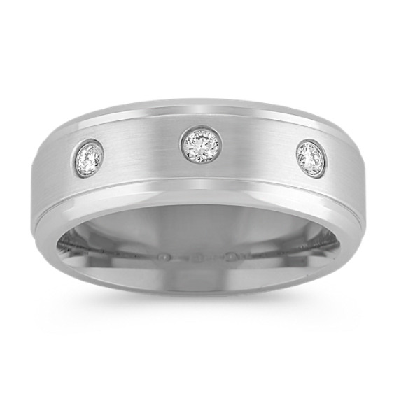 Diamond Cobalt Ring with Bezel Setting (8mm) Diamond Cobalt Ring with Bezel Setting (8mm)