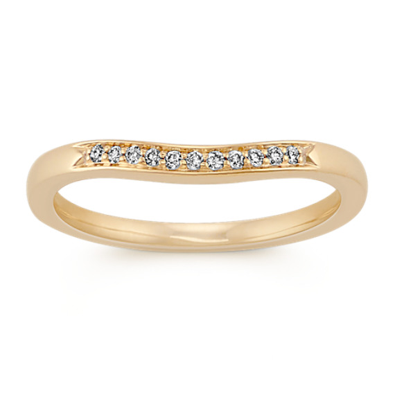 Diamond Contour Wedding Band with Pavé Setting Diamond Contour Wedding Band with Pavé Setting