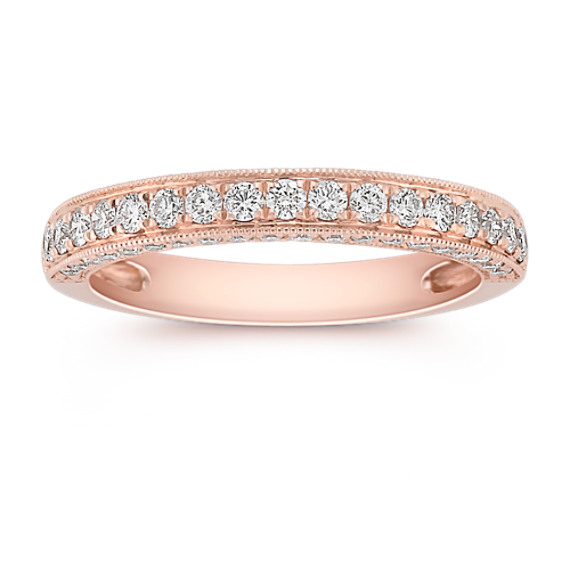 Diamond Pavé Set Wedding Band in Rose Gold Diamond Pavé Set Wedding Band in Rose Gold