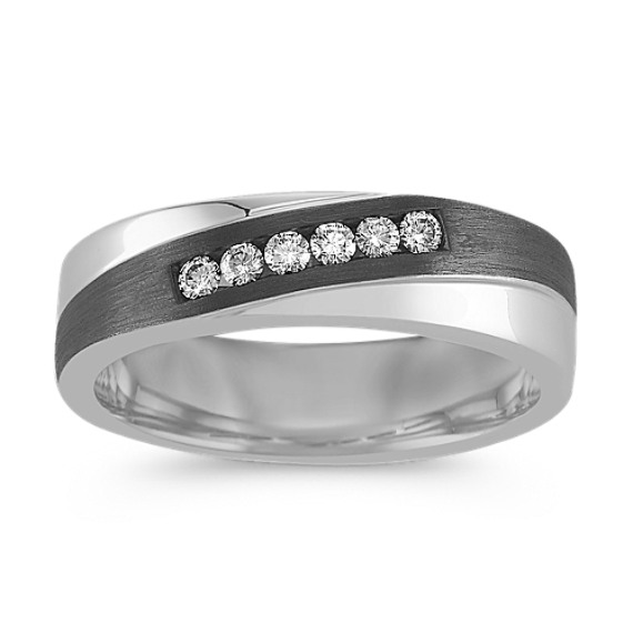 Diamond Ring with Black Rhodium (6.5mm) Diamond Ring with Black Rhodium (6.5mm)
