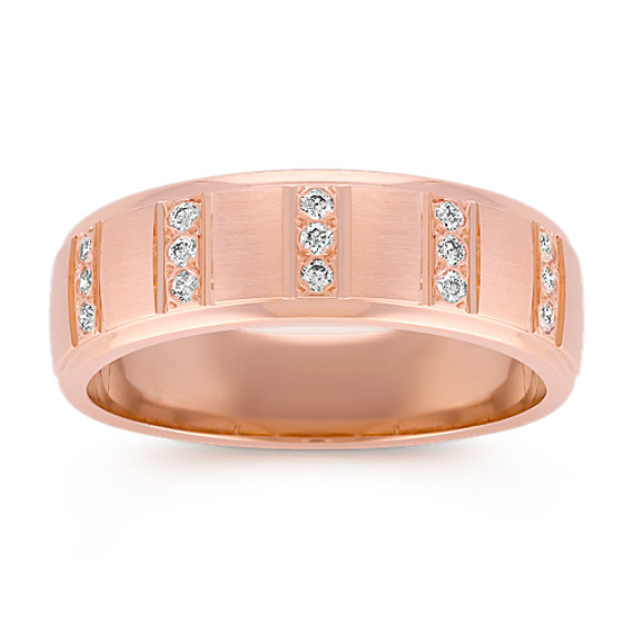 Diamond Ring with Satin Finish in 14k Rose Gold Diamond Ring with Satin Finish in 14k Rose Gold