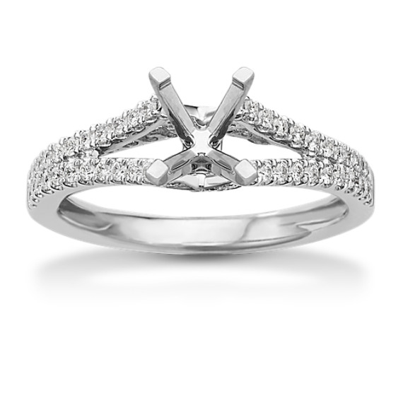 Diamond Split Shank Engagement Ring with Pavé Setting at Shane Co.