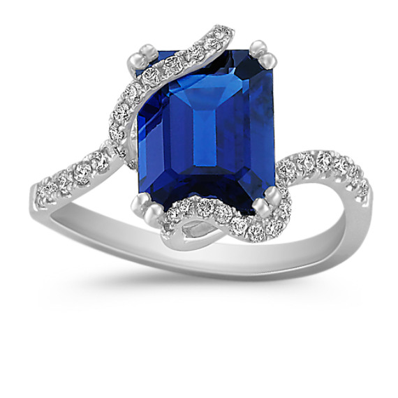 Emerald Cut Sapphire and Diamond Ring Emerald Cut Sapphire and Diamond Ring