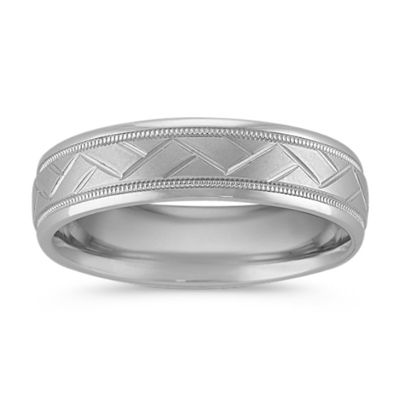 Engraved 14k White Gold Comfort Fit Band (6mm) Engraved 14k White Gold Comfort Fit Band (6mm)