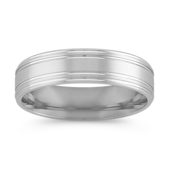Engraved 14k White Gold Comfort Fit Ring (6mm) Engraved 14k White Gold Comfort Fit Ring (6mm)