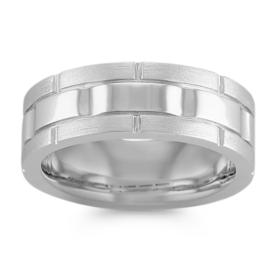 Engraved 14k White Gold Ring (7.5mm) Engraved 14k White Gold Ring (7.5mm)
