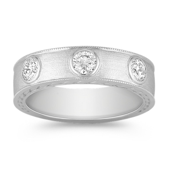 Engraved Bezel Set Diamond Ring Engraved Bezel Set Diamond Ring