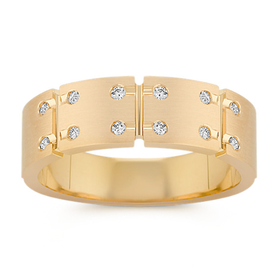 Engraved Diamond Ring with Bezel Setting Engraved Diamond Ring with Bezel Setting