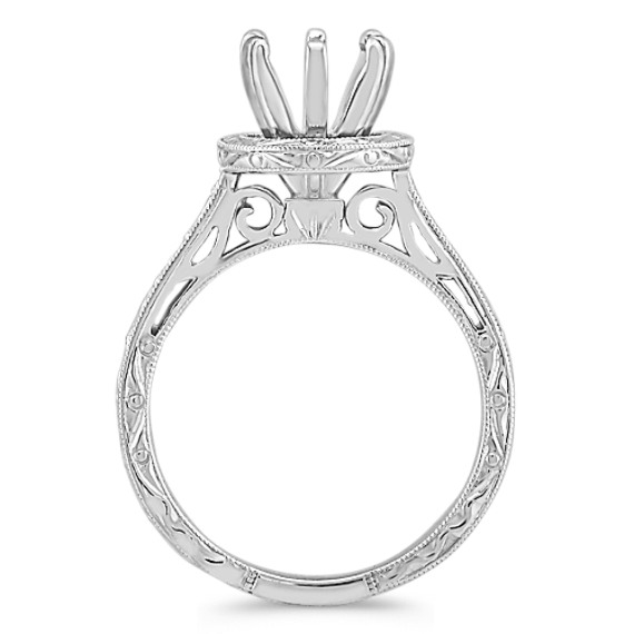 Engraved halo engagement rings