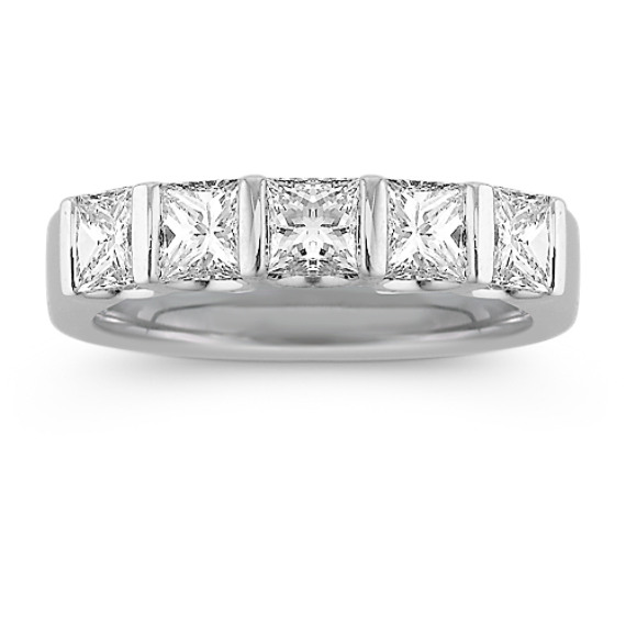 Five-Stone Princess Cut Diamond Anniversary Band with Channel-Setting Five-Stone Princess Cut Diamond Anniversary Band with Channel-Setting