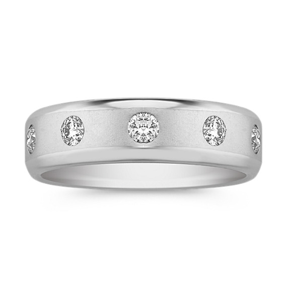 Five-Stone Round Diamond Ring with Bezel Setting Five-Stone Round Diamond Ring with Bezel Setting