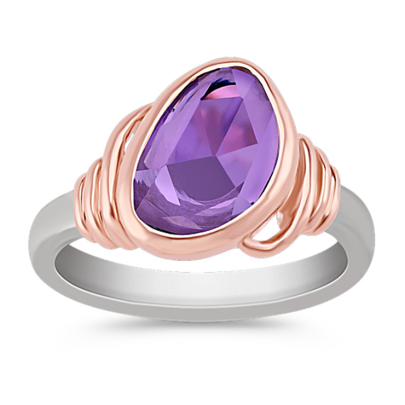 Freeform Lavender Sapphire Ring in 14k Rose and White Gold Freeform Lavender Sapphire Ring in 14k Rose and White Gold