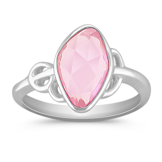 Freeform Pink Sapphire Ring with Bezel Setting Freeform Pink Sapphire Ring with Bezel Setting