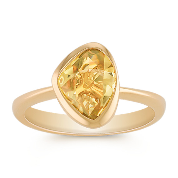 Freeform Yellow Sapphire and Diamond Ring Freeform Yellow Sapphire and Diamond Ring