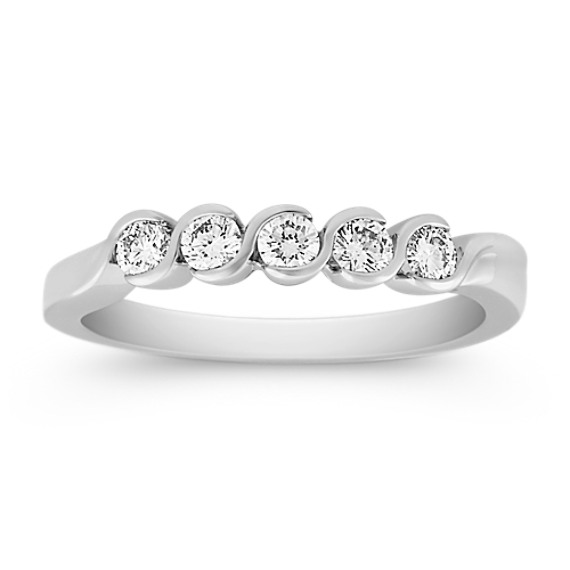 Half-Bezel Set Round Diamond Anniversary Band Half-Bezel Set Round Diamond Anniversary Band