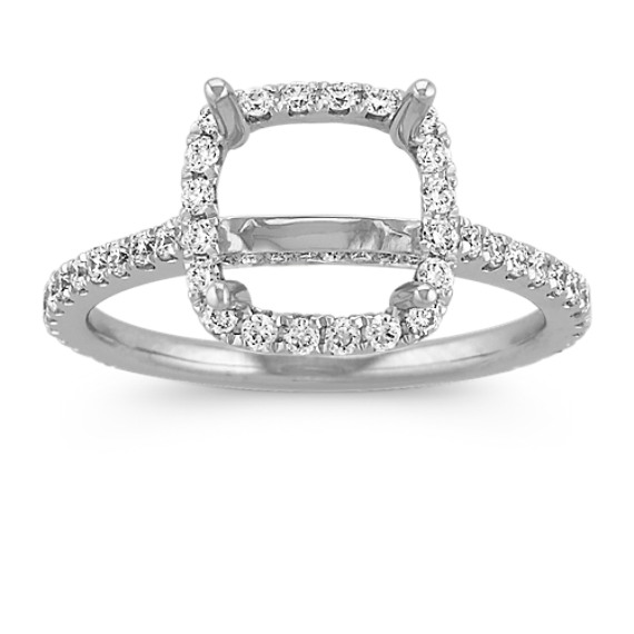 Luxury 2 Carat Cushion Cut Halo Engagement Rings