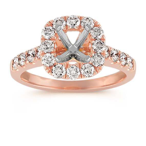 Halo Diamond Engagement Ring in 14k Rose Gold at Shane Co.