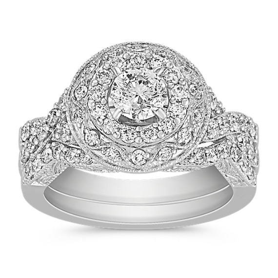 Halo Vintage Diamond Engagement Ring Halo Vintage Diamond Engagement Ring