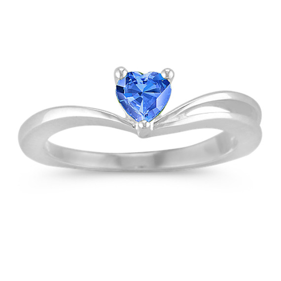 Heart-Shaped Kentucky Blue Sapphire Ring in Sterling Silver Heart-Shaped Kentucky Blue Sapphire Ring in Sterling Silver