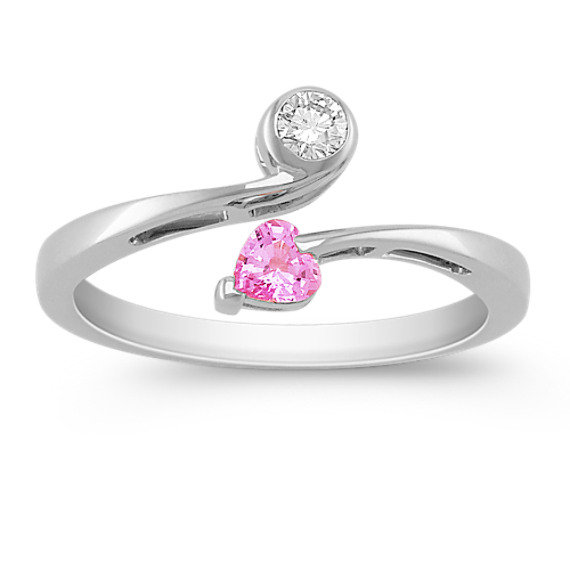 Heart Shaped Pink Sapphire and Diamond Ring Heart Shaped Pink Sapphire and Diamond Ring